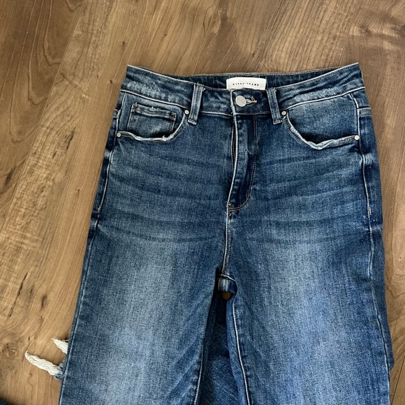 Risen High Rise Fray Hem Ankle Jeans - Picture 2 of 6